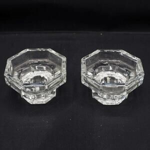Arcoroc Octime France Candle Holders Sticks Clear Glass Lot of 2